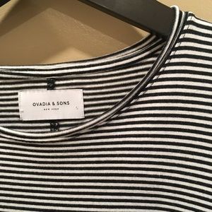Black & White Striped Mens Designer T-Shirt